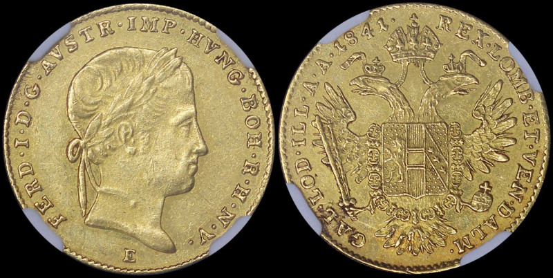 AUSTRIA (HUNGARY / TRANSYLVANIA): 1 Ducat (1841 E) in gold (0,986). Laureate hea...