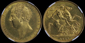 GREAT BRITAIN: 2 Pounds (1823) in gold (0,917). Head of King George IV facing left. St George slaying the dragon on reverse. Inside slab by NGC "MS 62...