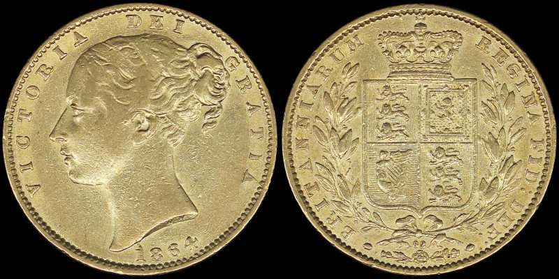 GREAT BRITAIN: 1 Sovereign (1864) in gold (0,917). Head of Queen Victoria facing...