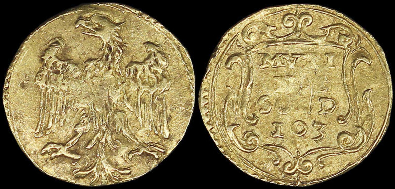 ITALIAN STATES / MODENA: 1/3 Scudo d Oro (=103 Soldi) (ND 1629-1658) in gold (0,...