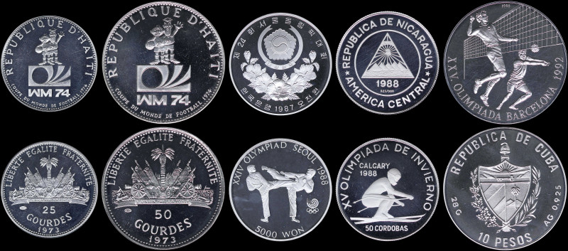 GREECE: WORLD COINS: Lot of 5 coins in silver commemorating sports, composed of ...