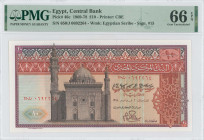 EGYPT: 10 Pounds (1978) in red-brown and brown on multicolor unpt. Sultan Hassan mosque at center-left on face. S/N: "650/J 0692264". WMK: Egyptian sc...