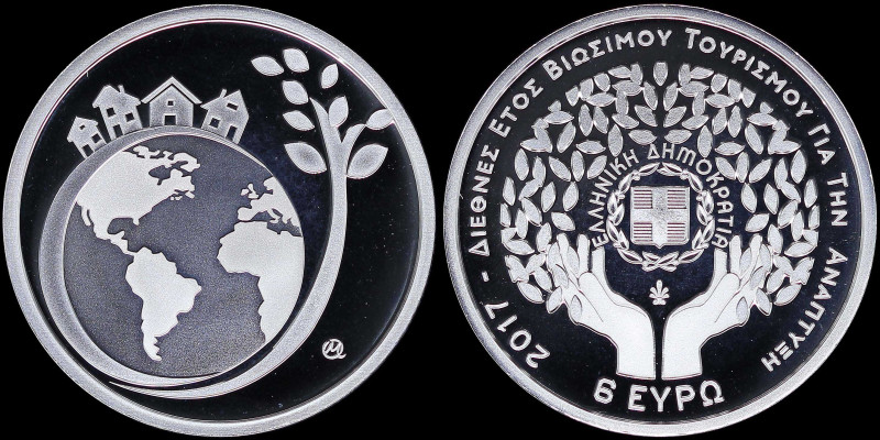 GREECE: 6 Euro (2017) in silver (0,925) commemorating the year of Sustainable To...