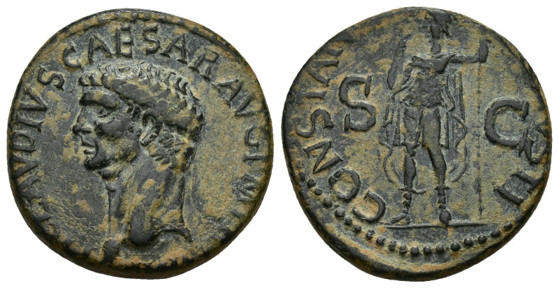 IMPERIO ROMANO. CLAUDIO I. Dupondio. Roma (41-50 d.C.). A/ Cabeza a izq.; TI CLA...