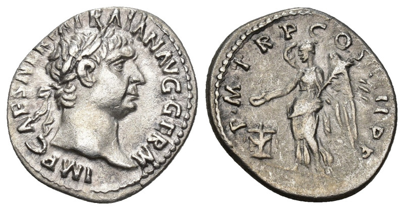 IMPERIO ROMANO. TRAJANO. Denario. Roma (101-102). A/ Cabeza laureada a der.; IMP...