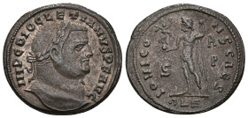 IMPERIO ROMANO. DIOCLECIANO. Follis. Alejandría (304-305). A/ Cabeza laureada a der.; IMP C DIOCLETIANVS P F AVG. R/ Júpiter a izq. con victoria y cet...
