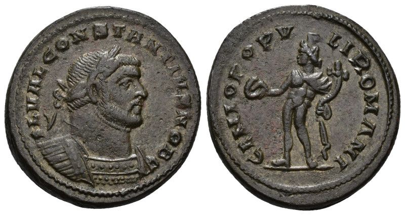 IMPERIO ROMANO. CONSTANCIO I. Follis. Londinium (300-305). A/ Busto laureado y a...