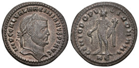 IMPERIO ROMANO. GALERIO. Follis. Cizycus (305-306). A/ Cabeza laureada a der.; IMP C GAL VAL MAXIMIANVS P F AVG. R/ Genio a izq.; GENIO POPVLI ROMANI....