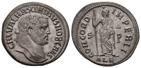 IMPERIO ROMANO. MAXIMINO II. Follis. Alejandría (305-306). A/ Cabeza laureada a der.; GAL VAL MAXIMINVS NOB CAES. R/ Concordia a izq. con cetro; CONCO...