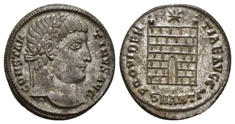 IMPERIO ROMANO. CONSTANTINO I. Follis. Antioquía (325-326). A/ Cabeza laureada a...