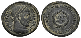 IMPERIO ROMANO. CONSTANTINO. Follis. Aquileia (321). A/ Cabeza laureada a der.; CONSTANTINVS AVG. R/ Láurea rodeando VOT/XX; D N CONSTANTINI MAX AVG. ...