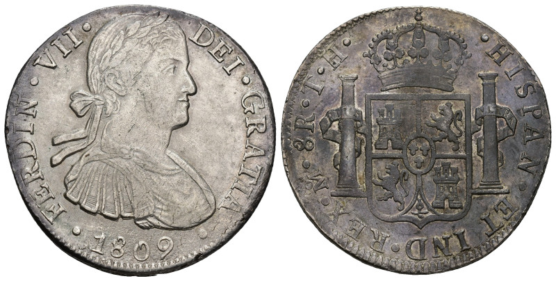 FERNANDO VII. 8 reales. 1809. México. TH. AR 27,03 g. 39,07 mm. VI-1083. MBC.