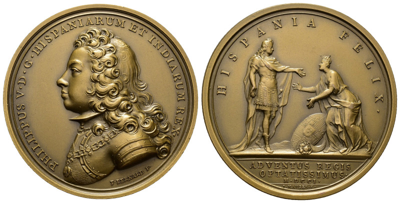 MONEDAS EXTRANJERAS. FRANCIA. Medalla. Felipe V de Borbón. Acuñación muy posteri...