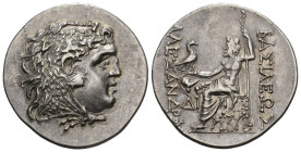 GRECIA ANTIGUA. MACEDONIA. Alejandro III. Tetradracma. Mesembria. R/ Delante del trono casco corintio a der., debajo DI, debajo del trono BY. AR 16,50...
