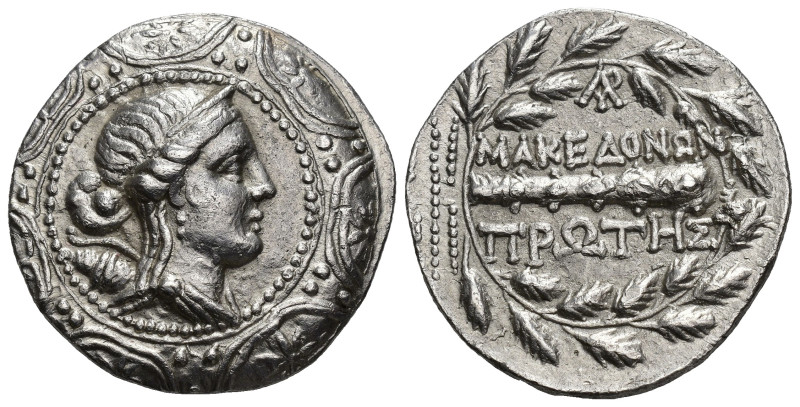 GRECIA ANTIGUA. MACEDONIA (bajo dominio romano). Tetradracma (158-150 a.C.). A/ ...