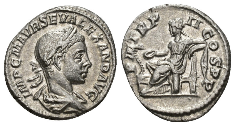 IMPERIO ROMANO. ALEJANDRO SEVERO. Denario. Roma (222). A/ Busto laureado y drape...