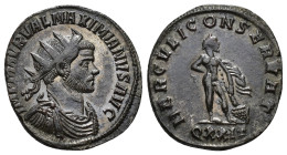 IMPERIO ROMANO. MAXIMIANO. Antoniniano. Ticinium (285-288). A/ Busto radiado, acorazado y drapeado a der.; IMP M AVR VAL MAXIMIANVS AVG. R/ Hércules a...