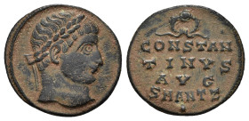 IMPERIO ROMANO. CONSTANTINO I. Follis. Antioquía (324-325). A/ Cabeza laureada a der. R/ CONSTAN/TINVS/AVG/ SMANTZ ., encima corona. AE 2,21 g. 18,3 m...