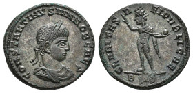 IMPERIO ROMANO. CONSTANTINO II. Follis. ¿Siscia? A/ Busto drapeado, laureado y acorazado a der.; CONSTANTINVS IVN NOB CAES. R/ Sol a izq.; CLARITAS RE...