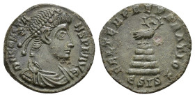 IMPERIO ROMANO. CONSTANTE. Follis. Siscia (348-350). A/ Busto diademado, drapeado y acorazado a der.; D N CONSTA-NS P F AVG. R/ Ave fénix a der. sobre...