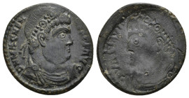 IMPERIO ROMANO. MAGNENCIO. Follis (350-353). A/ Busto con diadema de rosetas, drapeado y acorazado a der.; D N MAGNENTIVS P F AVG. R/ Incuso. AE 5,54 ...