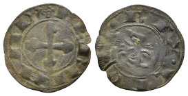 REINOS DE CASTILLA Y LEÓN. FERNANDO II. Dinero. León. A/ Cruz de círculos; FERNAND´. R/ . REX . LEO. VE 0,58 g. 17,63 mm. III-No. BMM-196. Imperatrix-...