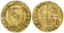 REINOS DE CASTILLA Y LEÓN. JUAN II. Dobla de la banda. Sevilla. AU 4,59 g. 29,3 mm. III-617.1. MBC.