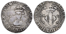 CORONA DE ARAGÓN. ALFONSO V. Real. Valencia. AR 3,78 g. 26,4 mm. IV-864.2. MBC-/MBC.