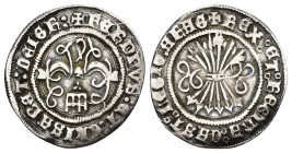 REYES CATÓLICOS. 1/2 Real. Segovia. 3 puntos sobre acueducto en anv. AR 1,56 g. 21,2 mm. AC-244. MBC.