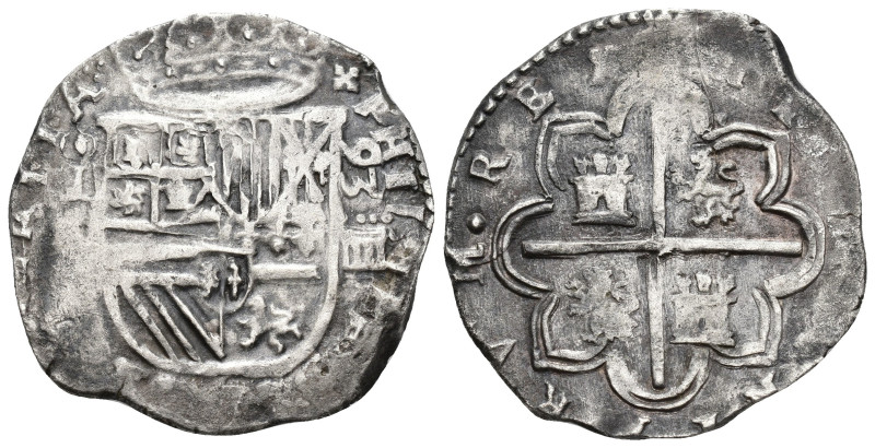 FELIPE II. 4 reales. 1593. Segovia. I. AR 13,30 g. 33,1 mm. AC-546. MBC.