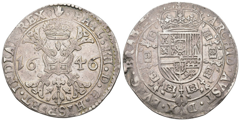 FELIPE IV. Patagón. 1646. Amberes. AR 27,87 g. 44,1 mm. Vanhoudt-645AN. DEL-293....