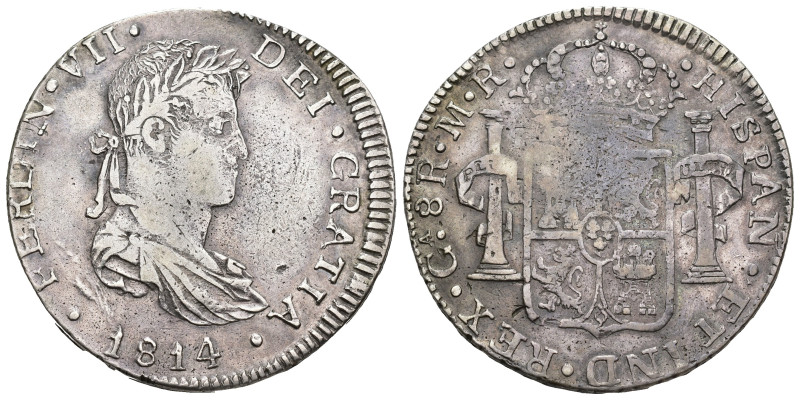 FERNANDO VII. 8 reales. 1814. Guadalajara. MR. AR 26,55 g. 40,07 mm. VI-1009. Po...