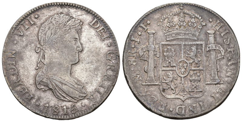 FERNANDO VII. 8 reales. 1815. México. JJ. AR 26,89 g. 39,47 mm. VI-1095. MBC/MBC...