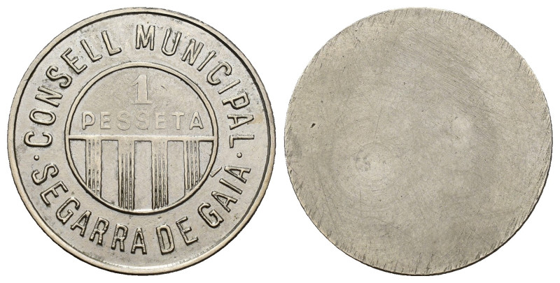 GUERRA CIVIL. 1 peseta. S/F. Segarra de Gaia. Cupro-níquel. 4,80 g. 3,8 mm. VII-...