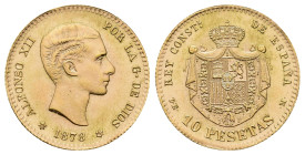 FRANCISCO FRANCO. Reacuñaciones oficiales. 20 pesetas. 1878 *19-62. Madrid. DEM. AU 3,23 g. 19,1 mm. VII-410. SC.