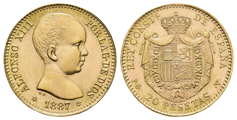 FRANCISCO FRANCO. Reacuñaciones oficiales. 20 pesetas. 1887 *19-62. Madrid. DEM....