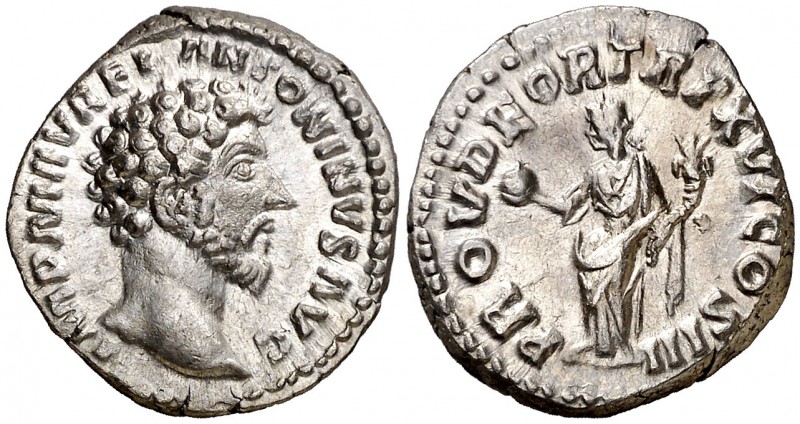 (162 d.C.). Marco Aurelio. Denario. (Spink 4925 var) (S. 519) (RIC. 50). 3,38 g....