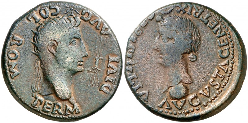 Colonia Rómula (Sevilla). Tiberio. Dupondio. (FAB. 2014) (ACIP. 3360). 25,55 g. ...
