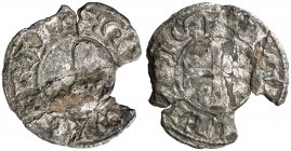 Comtat d'Urgell. Guerau de Cabrera (1208-1209/1212-1228). Agramunt. Diner. (Cru.V.S. 123) (Cru.C.G. 1939). 0,65 g. Cospel faltado. Rara. (BC-).