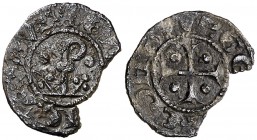 Comtat d'Urgell. Ermengol X (1267-1314). Agramunt. Òbol. (Cru.V.S. 129) (Cru.C.G. 1946). 0,37 g. Cospel faltado. Rara. (MBC-).