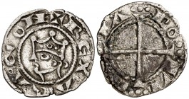 Comtat de Provença. Alfons I (1162-1196). Provença. Ral Coronat. (Cru.V.S. 170) (Cru.Occitània 96) (Cru.C.G. 2104). 0,74 g. Corona doble. MBC-.