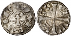Alfons I (1162-1196). Barcelona. Diner. (Cru.V.S. 296) (Cru.C.G. 2100). 0,95 g. MBC.