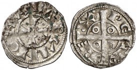 Pere I (1196-1213). Barcelona. Òbol. (Cru.V.S. 301) (Cru.C.G. 2110). 0,39 g. MBC+.