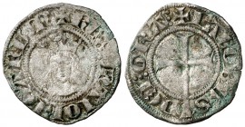 Jaume II de Mallorca (1276-1285/1298-1311). Mallorca. Malla. (Cru.V.S. 543) (Cru.C.G. 2511). 0,29 g. Escasa. MBC-.