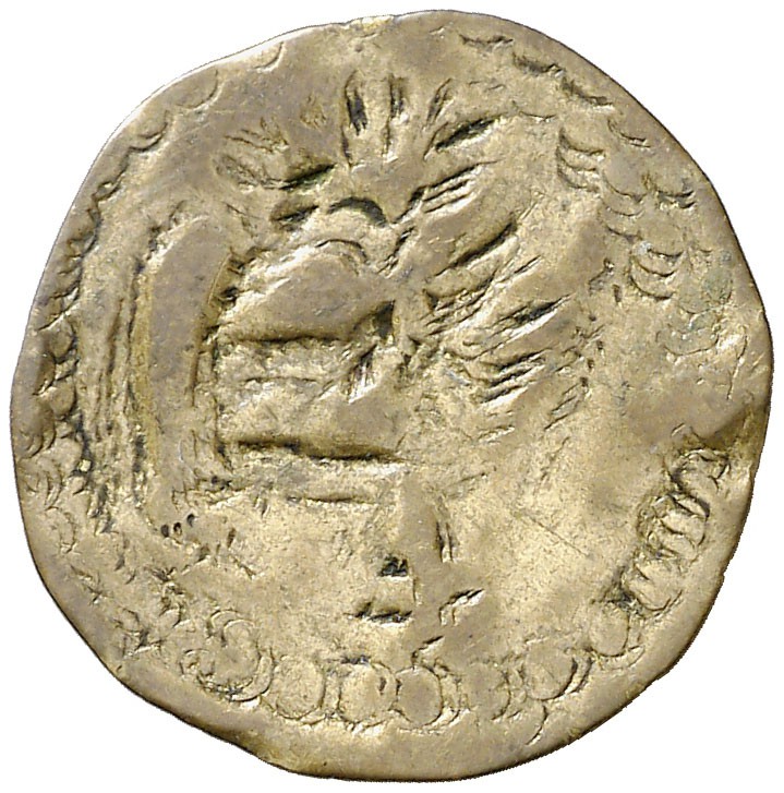 Mataró. Pellofa. (Cru.L. 1820). 0,60 g. Latón. Valor: 4. Muy rara. BC.