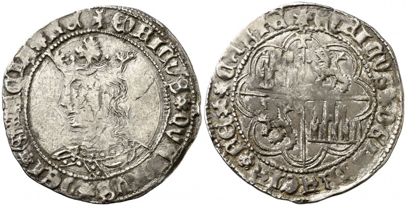 Enrique IV (1454-1474). Toledo. Real de busto. (AB. 693 var). 3,22 g. Orla circu...