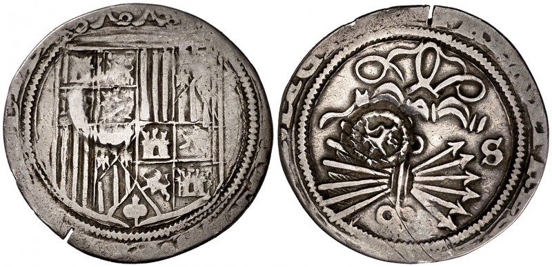 Reyes Católicos. Sevilla. 1 real. (Vanhoudt pág. 272 tipo B). 2,25 g. Resello de...