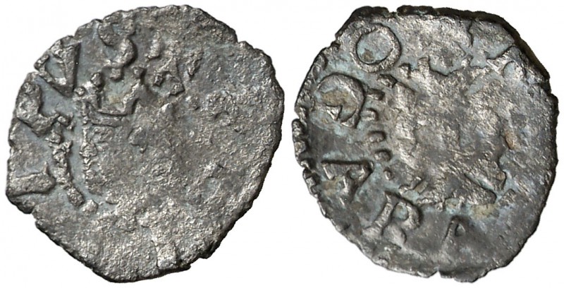 s/d. Felipe II. Zaragoza. 1 dinero. (Cal. falta) (Cru.C.G. 4333a, mismo ejemplar...