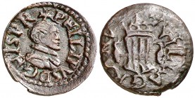s/d. Felipe III. Granollers. 1 diner. (Cal. 694) (Cru.C.G. 3742b). 0,92 g. EBC-/MBC+.