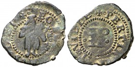 s/d (1600-1603). Felipe III. Perpinyà. 1 diner. (Cal. 740) (Cru.C.G. 3808). 0,82 g. Sin A. Rara. MBC-.
